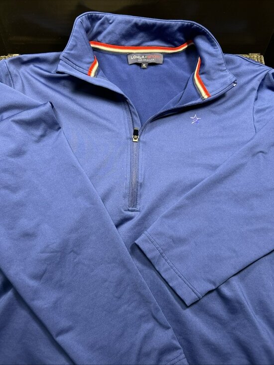 Lohla Jackets & Blazers - LOHLA Sport Los Angeles Long Sleeve Quarter Zip Size XL Navy Blue Solid Print